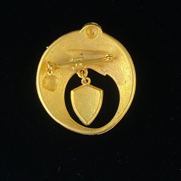 Vintage Art Deco Enamel Pendant Brooch Pin Geometric Design - Picture 2 of 7